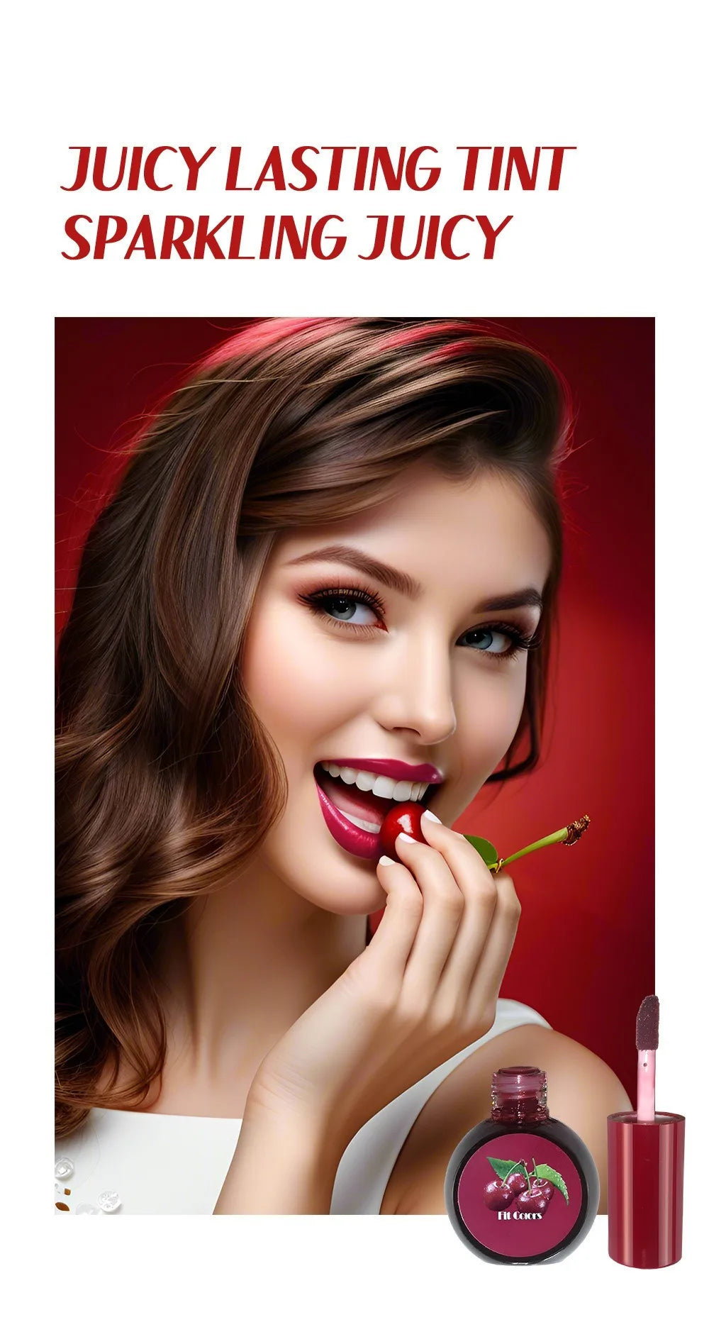 Fruit Juice Water Lip Gloss Liquid Long Lasting Blush Tint Makeup for Cheek Blusher Eyeshadow Matte Rouge 3-in-1 Dyed Cosmetics