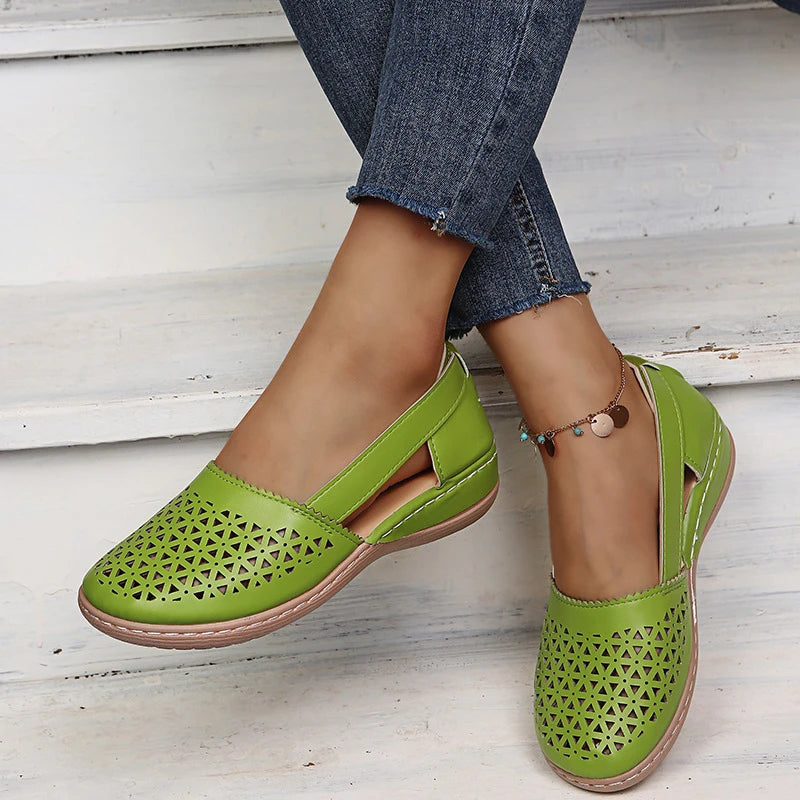 Women's Summer Flat Round Toe Sandals 2023 New Retro Button Sandals Comfy Mary Jane Comfortable Shoes for Women Plus Size 43