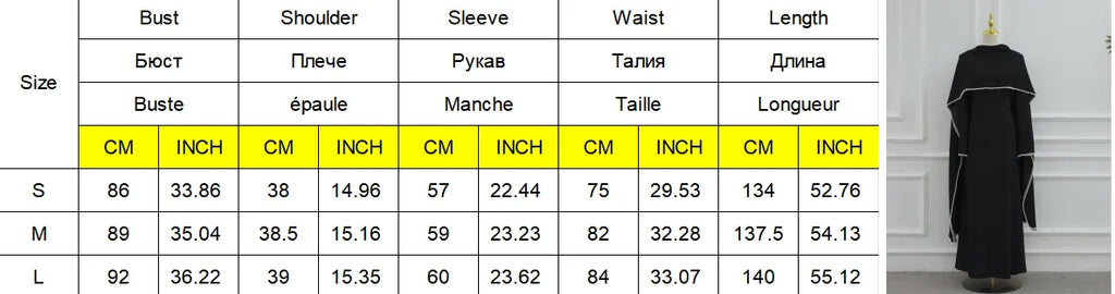 White Pearl Trim Cape Maxi Dress Women Elegant Long Sleeve Cinched Waist Muslim Robes 2026 Spring EID Abaya Lady Dresses