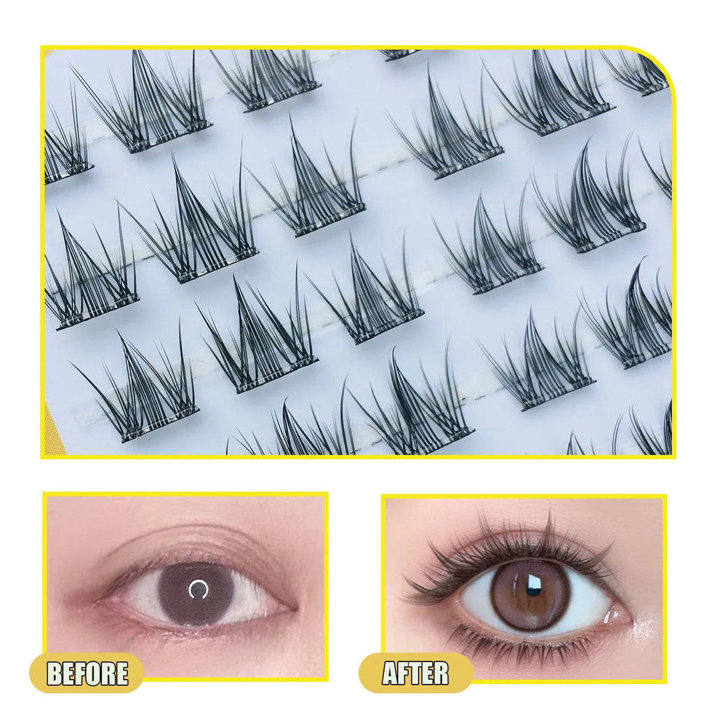 No Glue Required Fake Eyelashes Flower Sea 8 Rows Cluster False Eyelashes Diy Eyelash Natural Lashes Extension Makeup Products