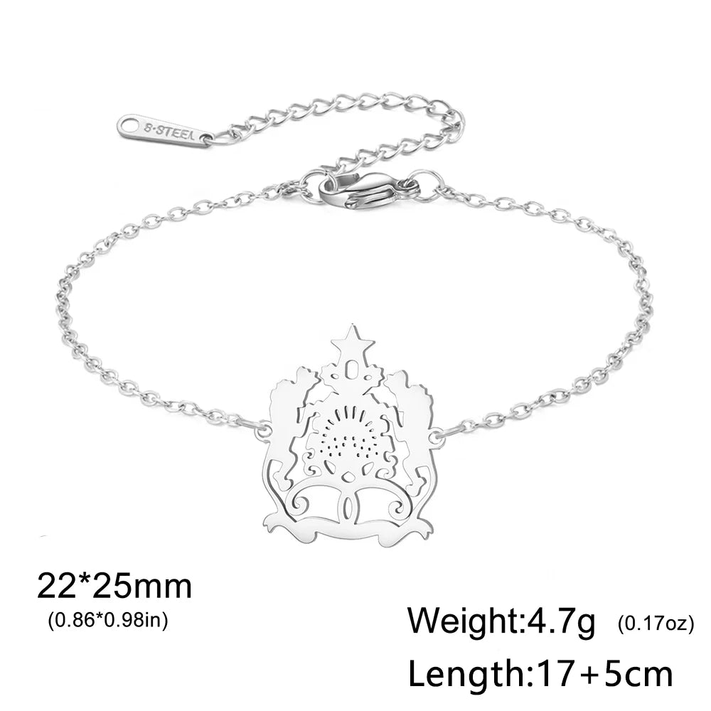 Hipee Morocco Pendant Bracelet  Maroc Stainless Steel National Jewelry for Women Men