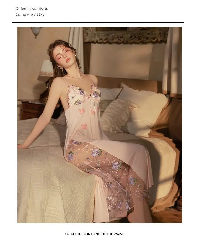 Sexy Pajama Woman Sleeveless Pajamas Nightgowns for Women Pajamas Mesh Dress Lace Nightie Slip Dress Sleepwear Sexi Night Outfit
