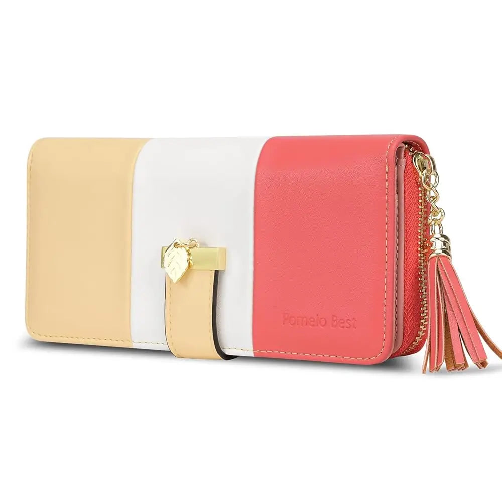 Latest model Fashion Zipper Wallets Womens large capacity Purses Handbags Coin Purse 9 Cards Holder PU Leather Billfold Wallet