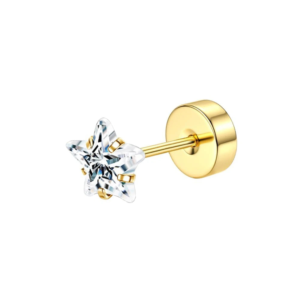 Bobisty Surgical Steel Cartilage Studs Earrings Hypoallergenic Earring Set Flat Back Helix Tragus Piercing Jewellery for Women