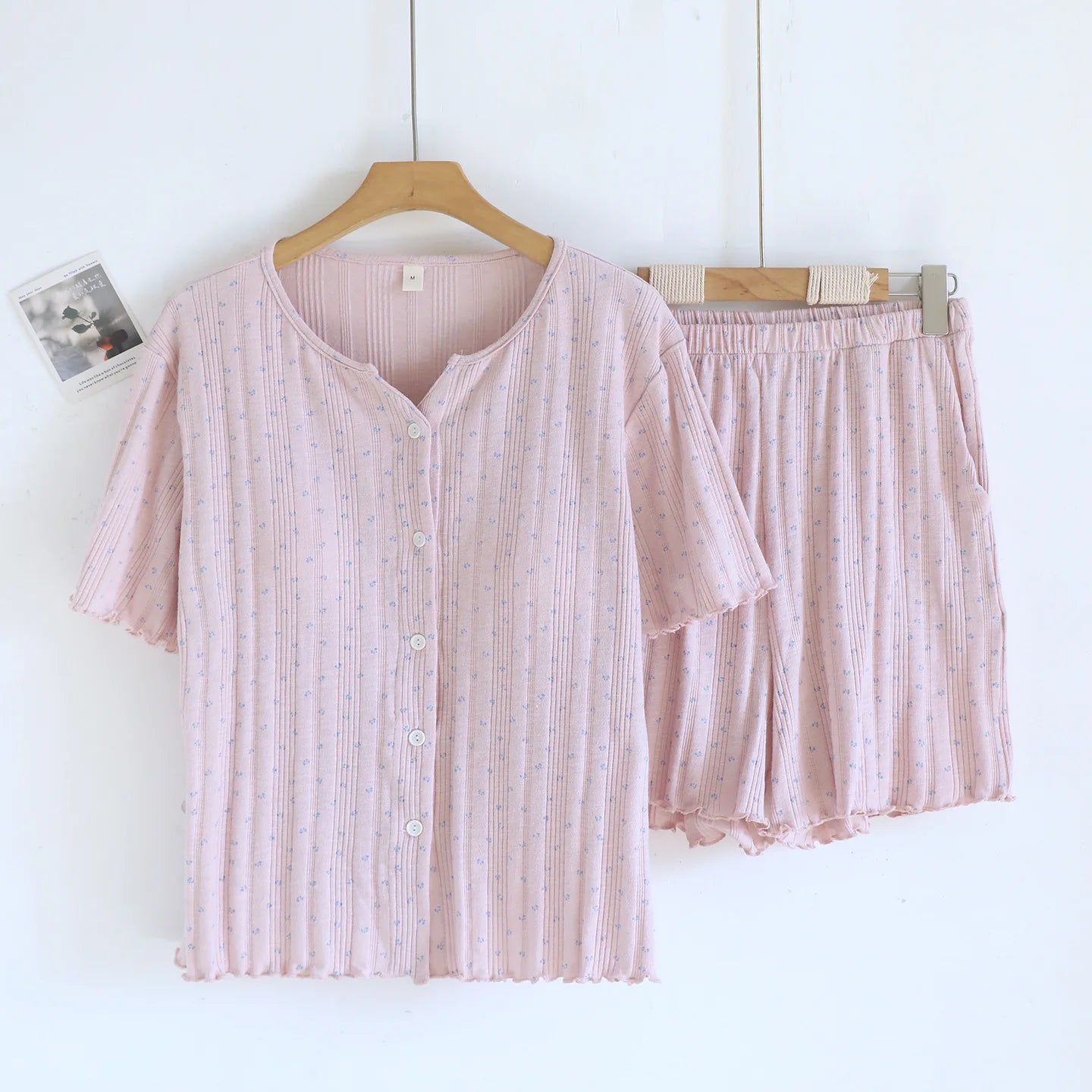 Summer Suit Short Sleeve Sleepwear Women's Cotton Floral Pyjamas Women Pajama Sets Two-Piece Nightwear Pijama Home Clothes