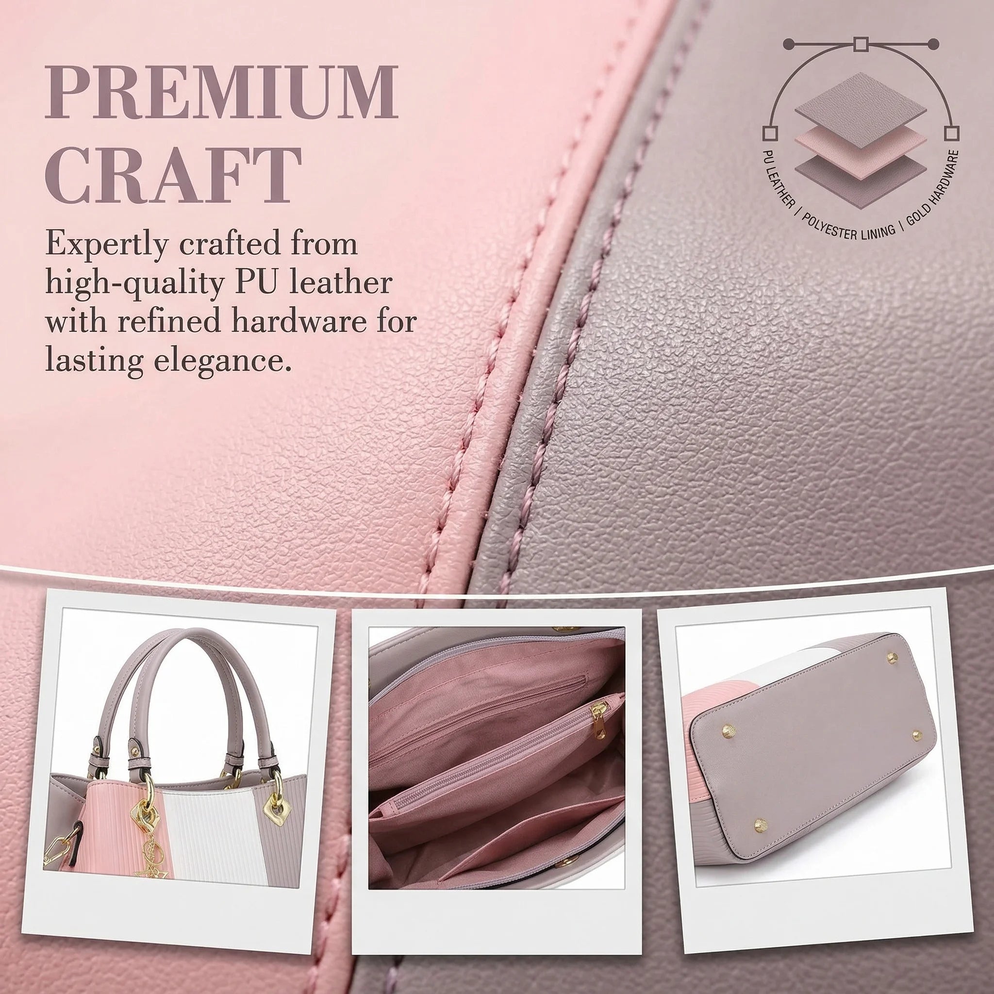 Ladies Large Tote Handle Bag Women PU Leather Tote Handbags with Multiple Pockets Waterproof Female Tote Shoulder Bags