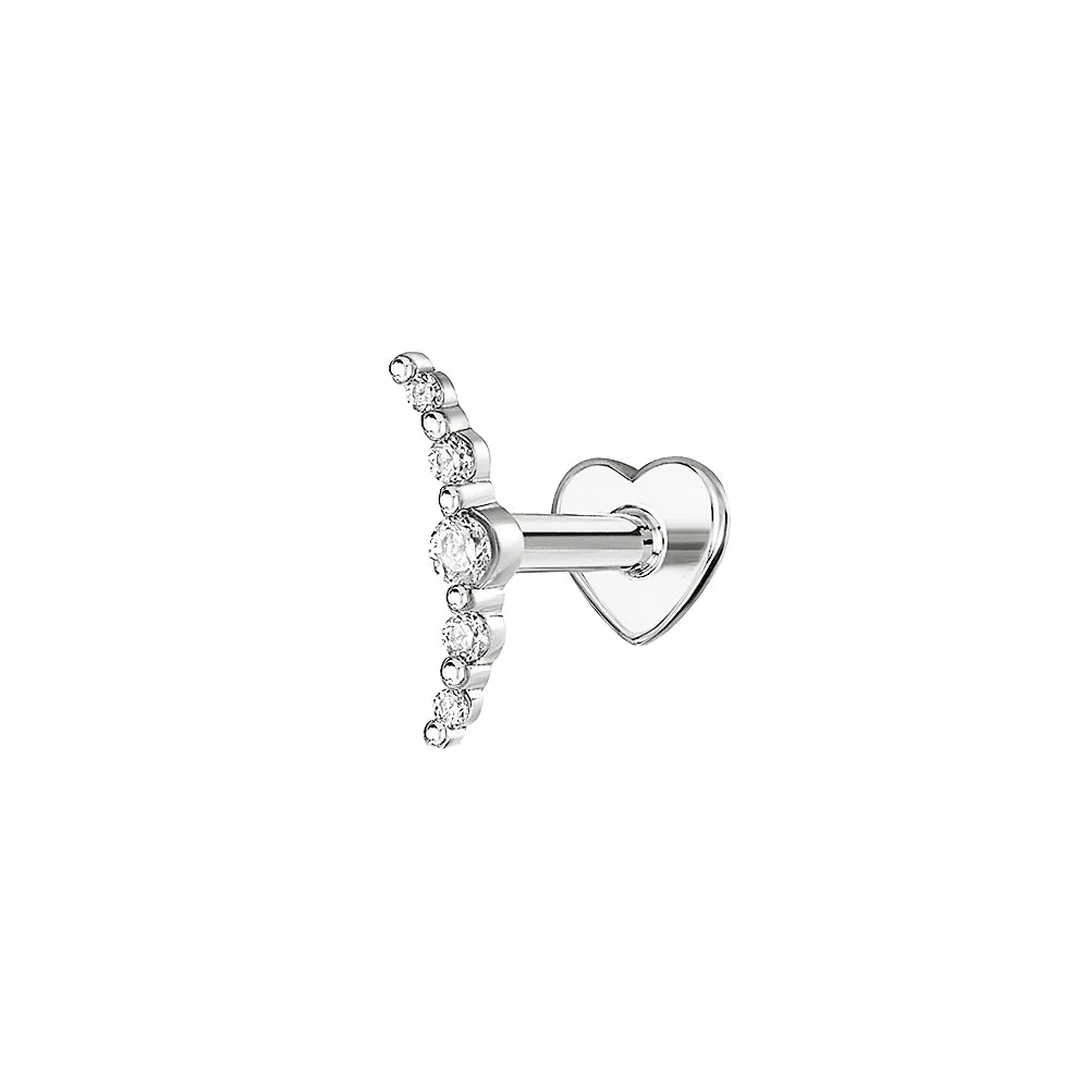 AIDE Heart Round Ball Flat Helix Piercing Earring 925 Sterling Silver Ear Studs Geometric Zircon Exquisite Trinket Studs Aretes