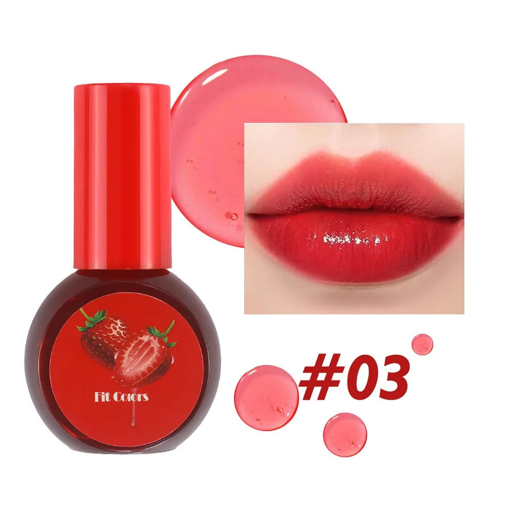 Fruit Juice Water Lip Gloss Liquid Long Lasting Blush Tint Makeup for Cheek Blusher Eyeshadow Matte Rouge 3-in-1 Dyed Cosmetics