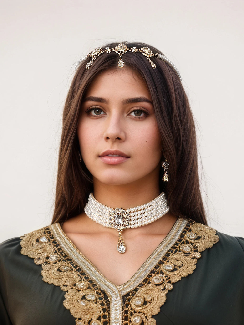Moroccan ladies' fashion jewelry set, Bohemian style, Middle Eastern bridal accessories, ladies' festival gift set.