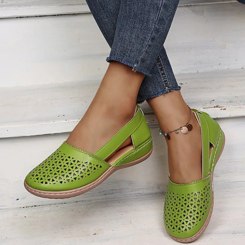 Women's Summer Flat Round Toe Sandals 2023 New Retro Button Sandals Comfy Mary Jane Comfortable Shoes for Women Plus Size 43