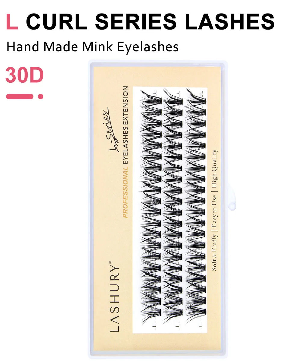 60pcs 30D C/D/L Curl Cluster Eyelash Extension Foxy Eyes Cat Look Natural Individual Eyelashes Bunches  Makeup Tool Lashes Cilia