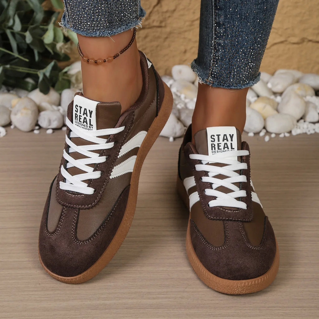 2026 New Designer Sneakers for Women Casual Patchwork Leather Sneakers Women Outdoor Casual Comfortable Ladies Shoe