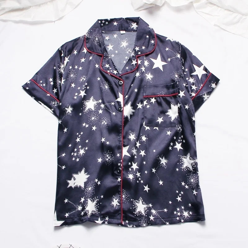 Spring Autumn pajama women Silk Satin pajamas set Long sleeve Shirt with Trouser Sleepwear Loungewear Female Pyjamas Suits Mujer