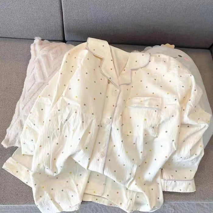 Print Floral Womens Pajamas Sleepwear Set Soft Comfortable Long Sleeve Tops with Pants Pajama 2 Pieces Lingerie Women Home Suit