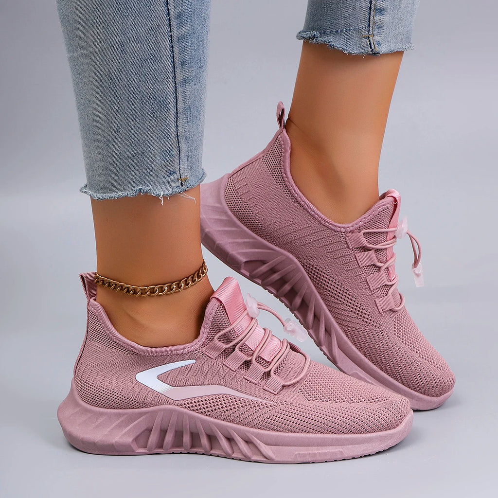 Spring and Autumn New Women's Casual Lace-Up Comfortable, Breathable, Lightweight and Wear-Resistant Sports Shoes