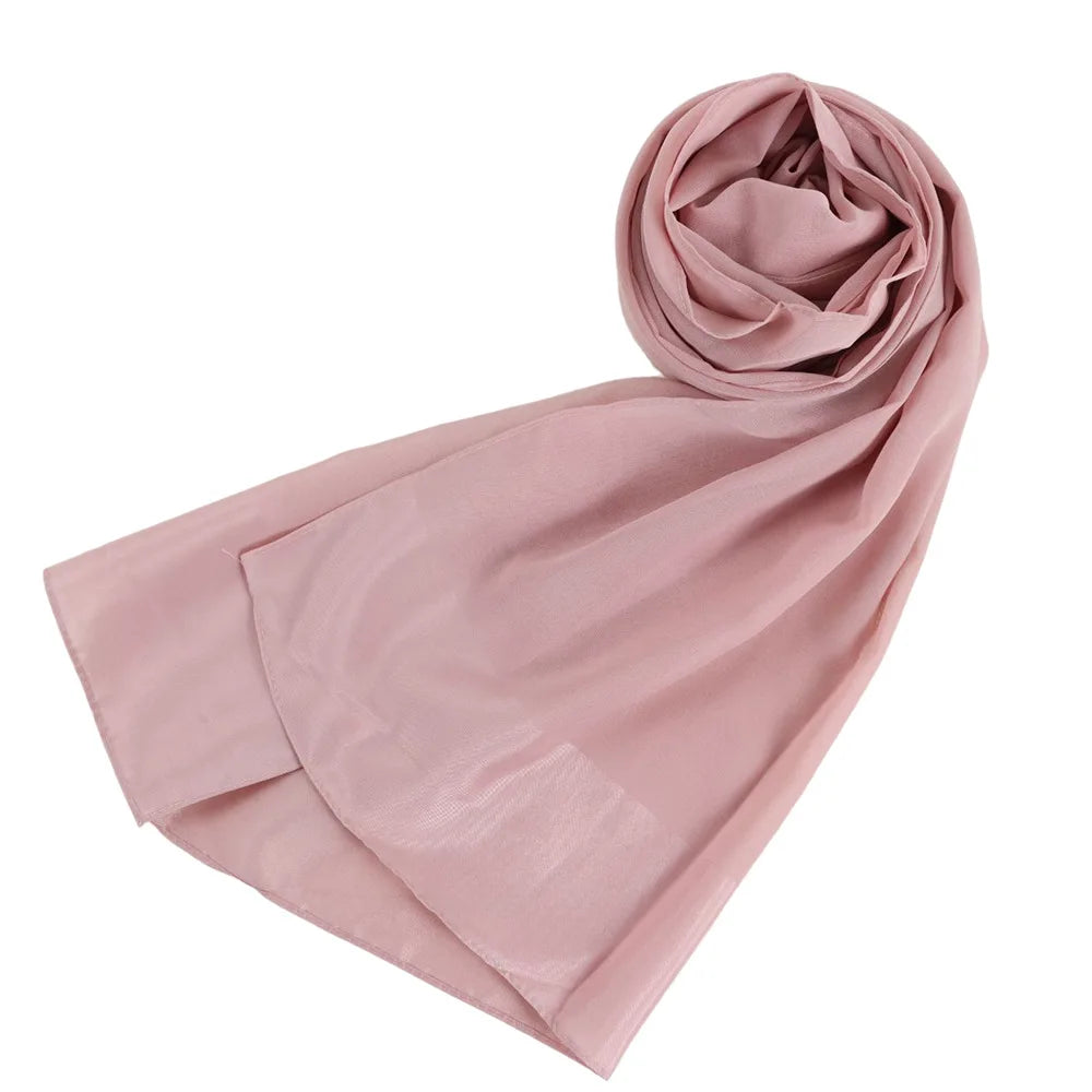 70x180cm Lightweight Chiffon Scarf with Border - Breathable Long Shawl, Women's Wrap, Dust & Sun Protection