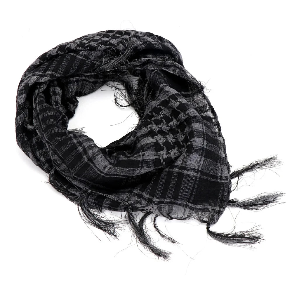 Lightweight Plaid Hijab Scarf for Men and Women Arab Desert Headscarf Soft Tactical Hiking Scarves Unisex Turban Military Shawl