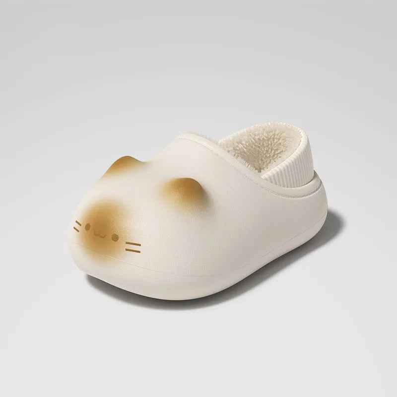Newest 2025 waterpoof eva cat slippers with paw bottom outdoor garden fur clogs women's home slippers