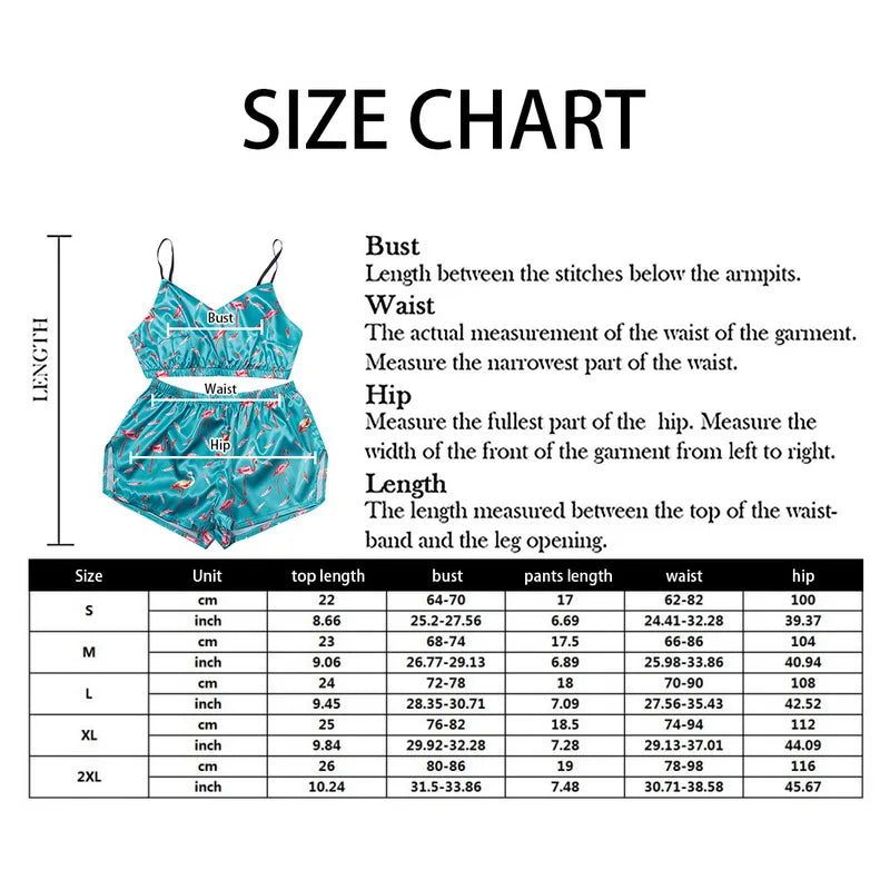 Cute Summer 2 Piece Set Women's Sexy Sleepwear Casual Satin Pajamas Female Cartoon Print Sleeveless Nightwear Homewear