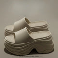 YNPO Solid Color EVA Platform Slippers Women Thick Sole Non Slip Beach Slides Sandals Lady Summer Soft Sole Wedge Heel Slipper