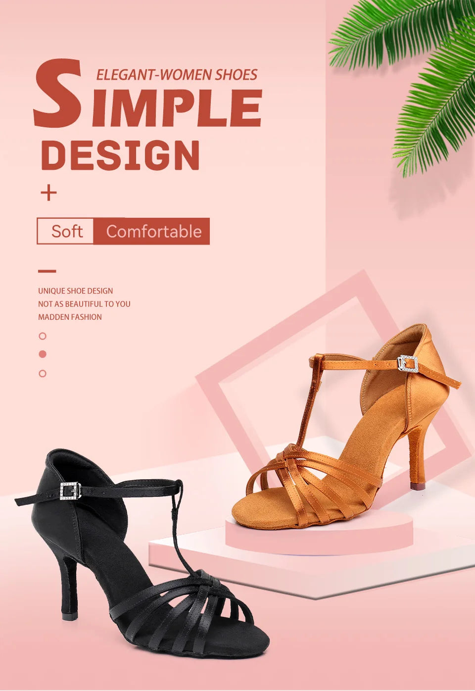 Latin Dance Shoes For Women Dancing Shoes Ladies Ballroom Tango Modern Shoes Standard Salsa Practice Training Heels 5/7.5/8.5cm