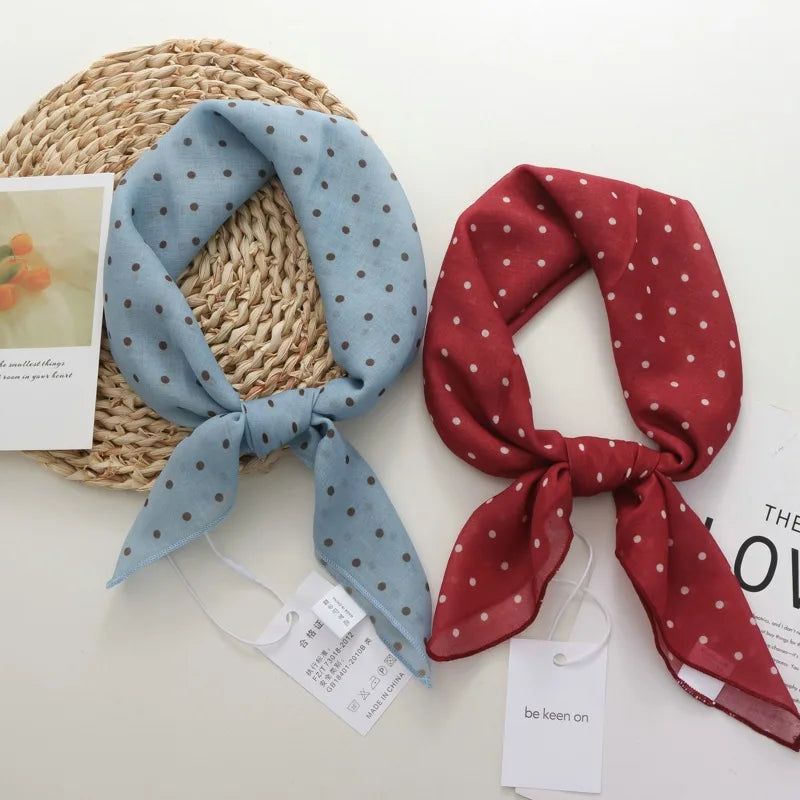 Soft Cotton and Linen Hair Band Silk Scarf Small Square Towel Women's Thin Scarf Arm Bag Decorative Neck Scarf Headscarf