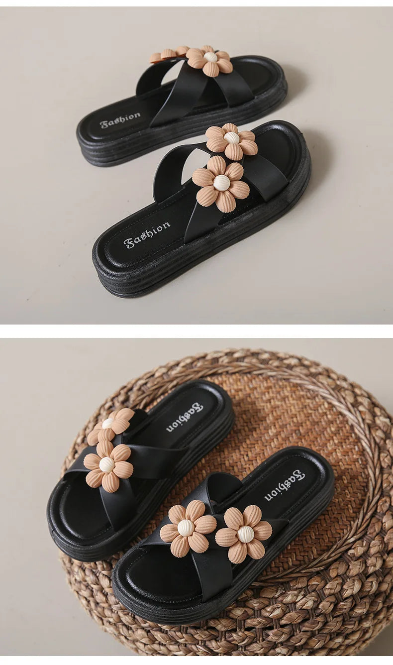 2025 Summer Women's Fashion Slippers - Thick Soled Non-slip Wear-resistant for Indoor & Outdoor
