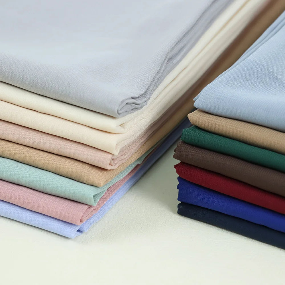70x180cm Lightweight Chiffon Scarf with Border - Breathable Long Shawl, Women's Wrap, Dust & Sun Protection