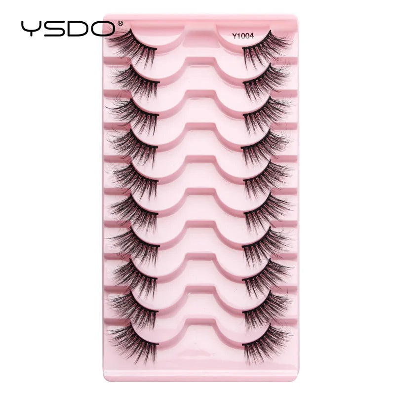 Lashes 3/10 Pairs Half Lashes Cat Eye Natural Long Lashes 3D Mink Eyelashes Full Strip Lashes Makeup Extension Tools