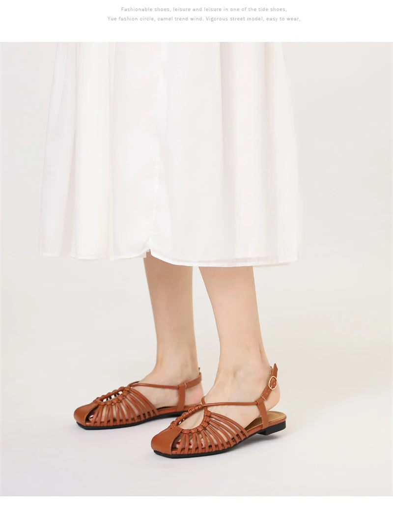 ZAROY Women Flat Sandals Summer Narrow Band Roman Shoes Casual Plus Size Brand Designer Banquet Beach Gladiator Sandalias Zapato