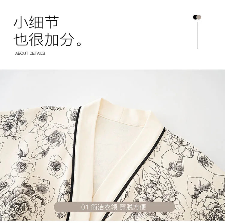 Big Size M-5XL Spring and Autumn Women Nightdress With Chest Pad Femme Knited Cotton Nightwear Floral Nightgown
