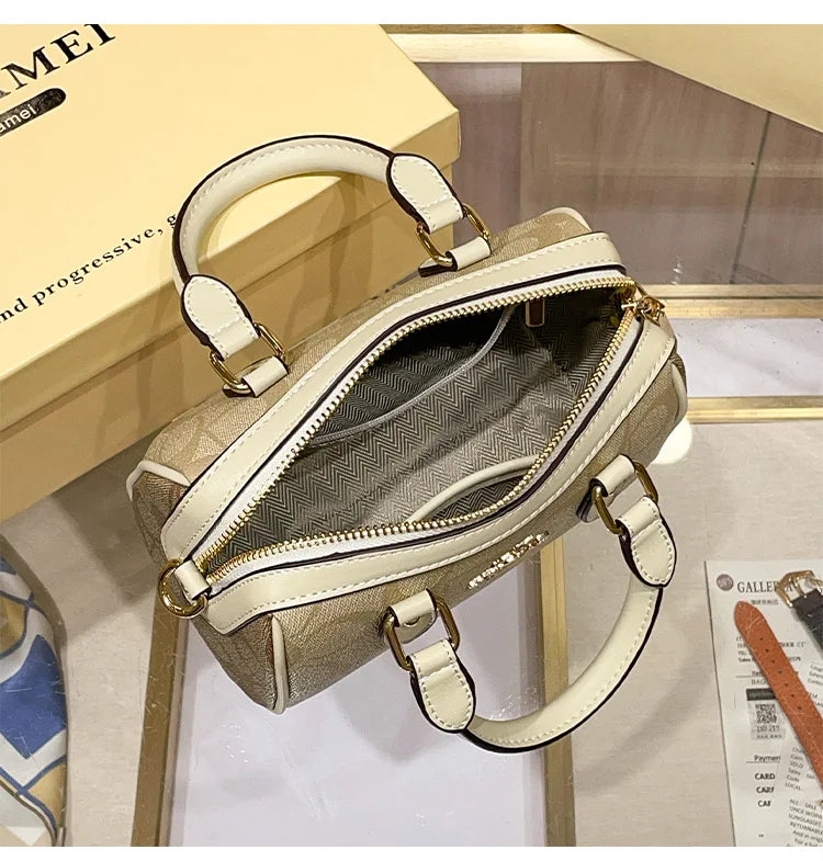 Light luxury brand Boston handbag women's 2026 autumn and winter new crossbody bag retro high-end single shoulder handbag