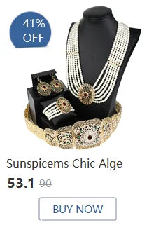 New Gold Color Algeria Bride Wedding Jewelry Set For Women Morocco Earring Necklace Brooch Arabic Traditional Jewelry