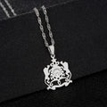 2025 Trendy US EU Hot Sale Stainless Steel Morocco Pendant Necklace Unisex Couple Ethnic Style Patriotic Jewelry Gift