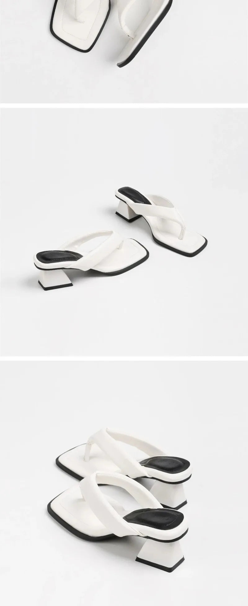 Designer Womens Flip Flops New Fashion Square Head High Heeled Sandals for Woman Summer Comfort Outdoor Slippers Sandalias Mujer