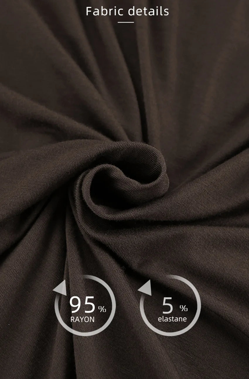 New 2026 Brown Loose Female Sleepwear Suit O-Neck Nightgowns Long Sleeve Nightwear Wide Leg Pants Women's Pajamas 2 Piece Set