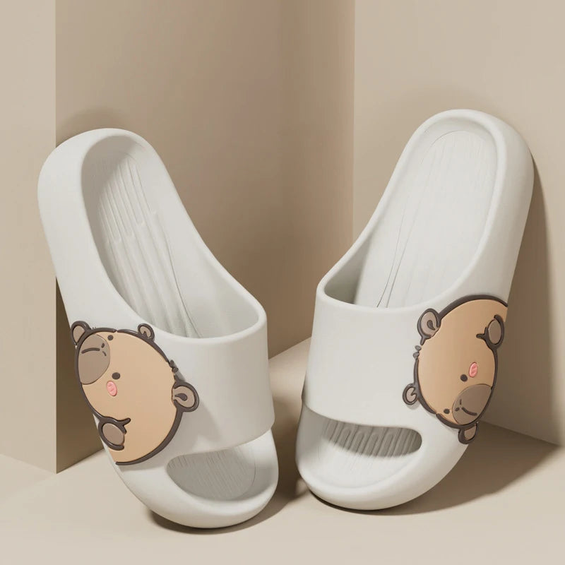 New Women's Sandals And Slippers, With Thick Soles And Cute Cartoon Quick Drying Slippers OnThe Outside, Indoor Soft Bathroom
