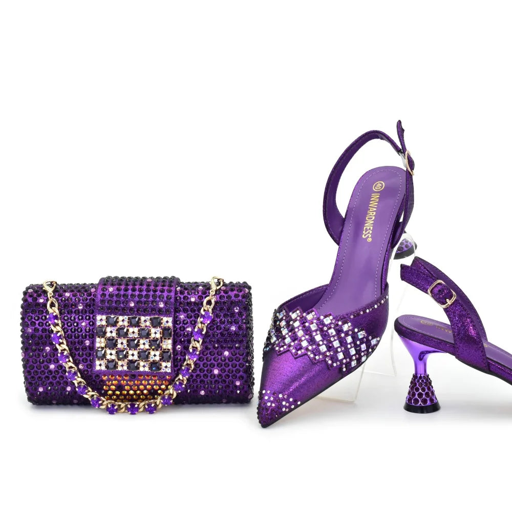 Italian Shoes and Bags Matching Set 2026 Elegant Woman Heeled Shoes for Wedding Women Shoes and Bags To Match Set Nigeria Party