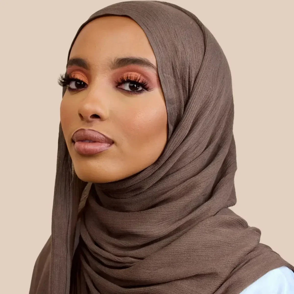 New Crinkle Rayon Hijab Muslim Scarf Women Solid Shawl Big Size Headscarf Islamic Turban Plain Foulard Headband Wrap