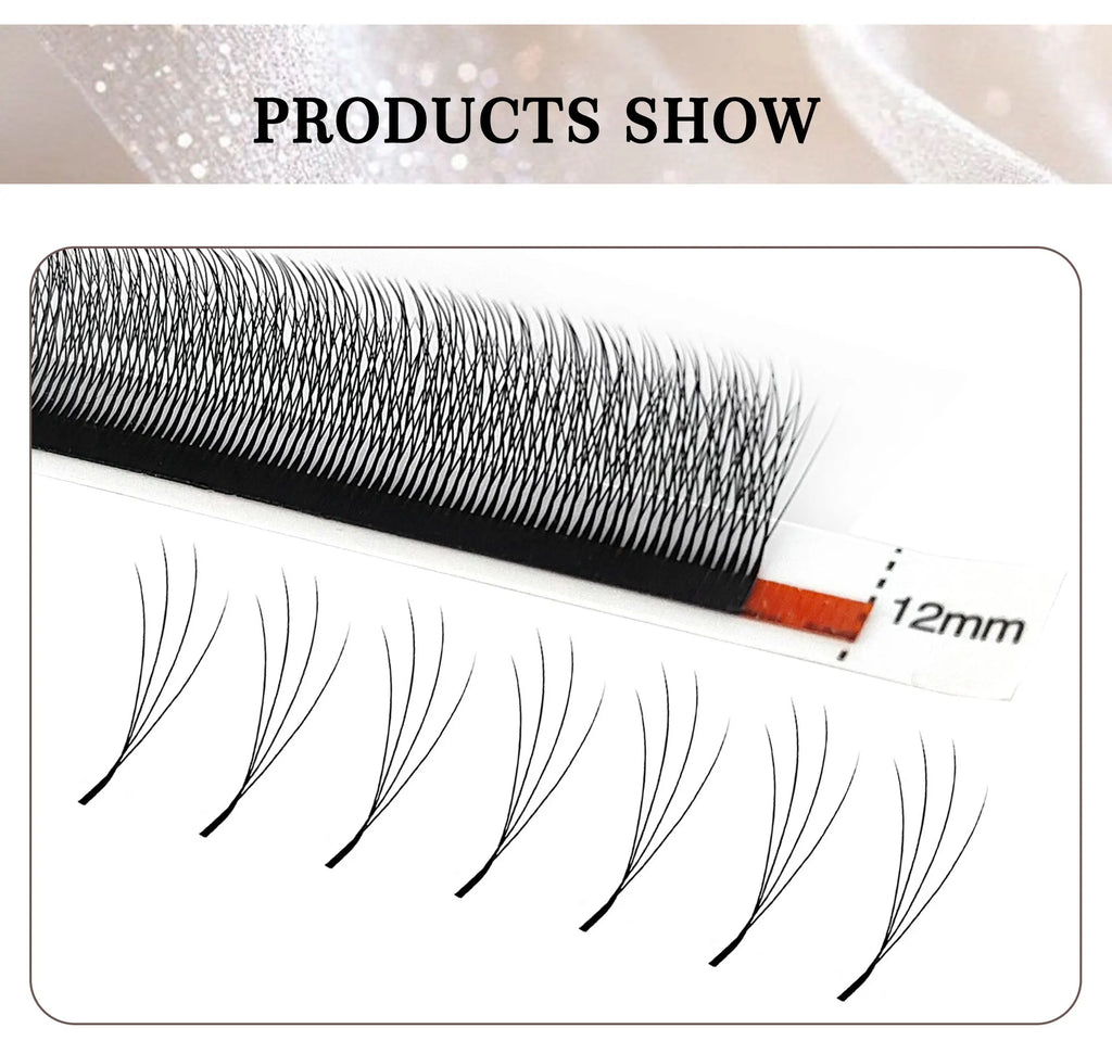 CoMango Narrow 4D W Shaped Russian Volume Eyelashes Extension Premade Fans Lashes Natural Faux Mink Lashes Makeup Products