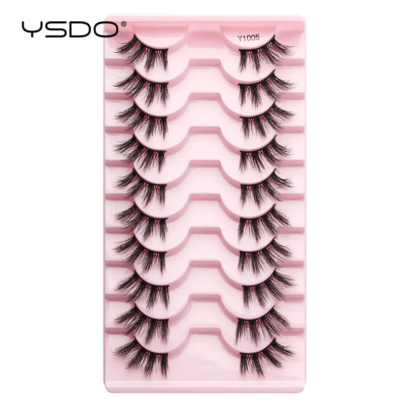 Lashes 3/10 Pairs Half Lashes Cat Eye Natural Long Lashes 3D Mink Eyelashes Full Strip Lashes Makeup Extension Tools