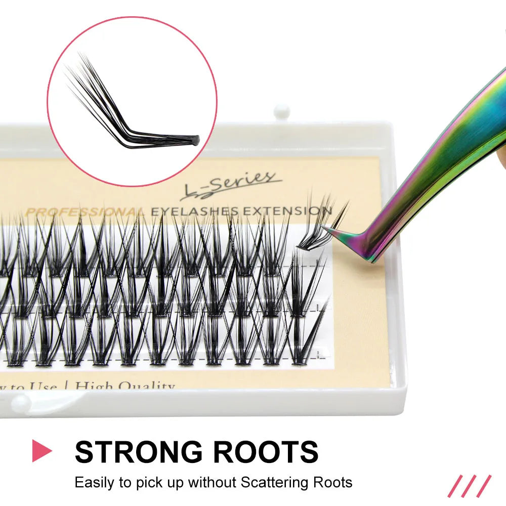 60pcs 30D C/D/L Curl Cluster Eyelash Extension Foxy Eyes Cat Look Natural Individual Eyelashes Bunches  Makeup Tool Lashes Cilia