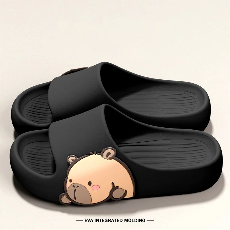 New Women's Sandals And Slippers, With Thick Soles And Cute Cartoon Quick Drying Slippers OnThe Outside, Indoor Soft Bathroom