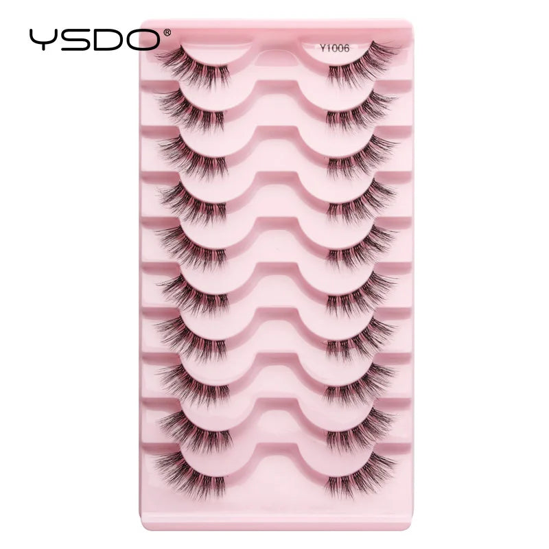 Lashes 3/10 Pairs Half Lashes Cat Eye Natural Long Lashes 3D Mink Eyelashes Full Strip Lashes Makeup Extension Tools