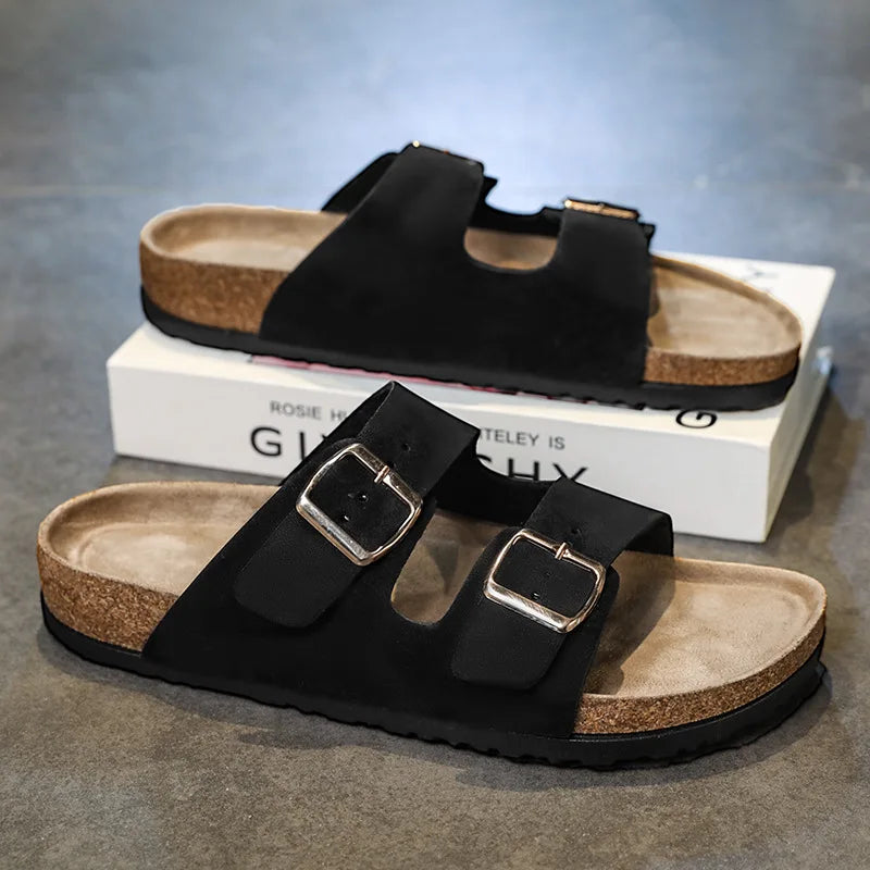 New Boston Clogs Slippers For Women Men Cork Sandals Femme Hombre Suede Mules Slides With Arch Mujer Zuecos Shoes