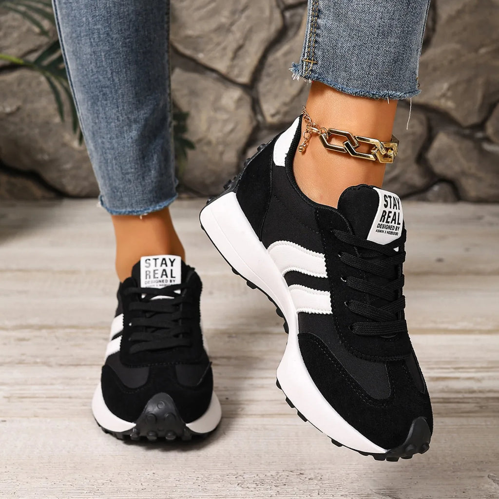 Women Sneakers Retro Spring Autumn Sneakers Women Casual Flat Bottom Round Toe Sports Shoes Fashionable Designer Shoes Women