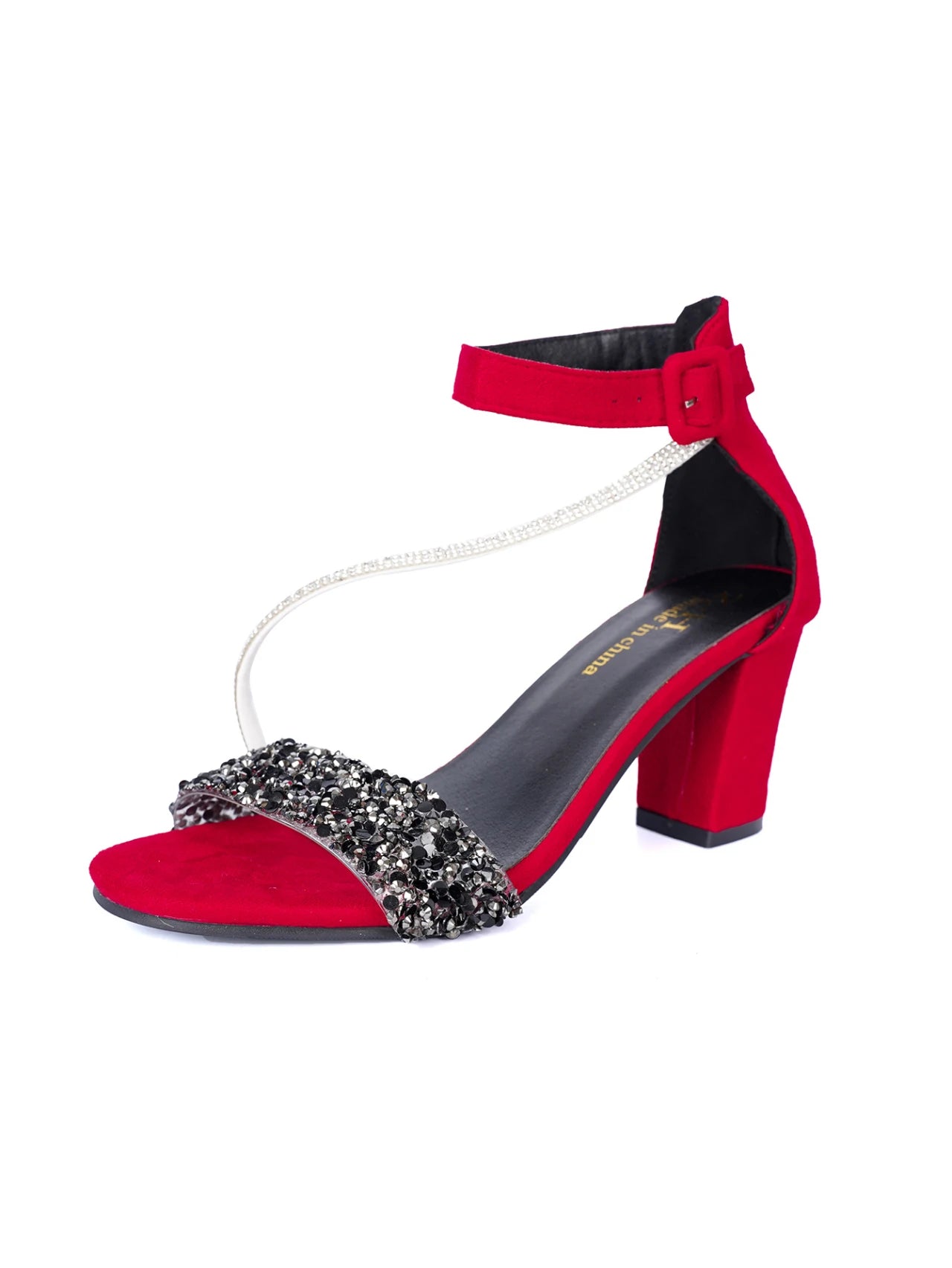 Women's 2026 Summer Fashion Sandals Medium High Heel ne button Sandals Outdoor Fashion Sandals Women Heels Black Red Sandalias