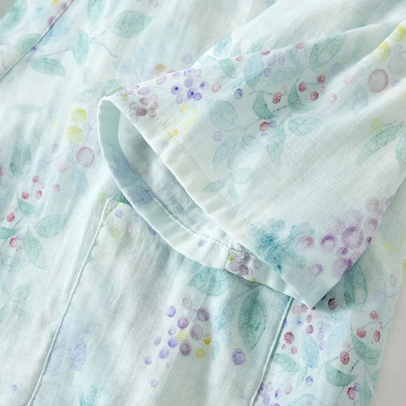 Two-Piece Set Women Home Clothes Cotton Trouser Suits Women Spring Autumn New Sleepwear Floral Pajama Female Homewear