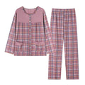 Women Small Flower Pajamas Set Big Yards Pijamas Mujer Autumn Sweet Cute Princess Long Sleeve Cardigan O-Neck Nightwear Homewear