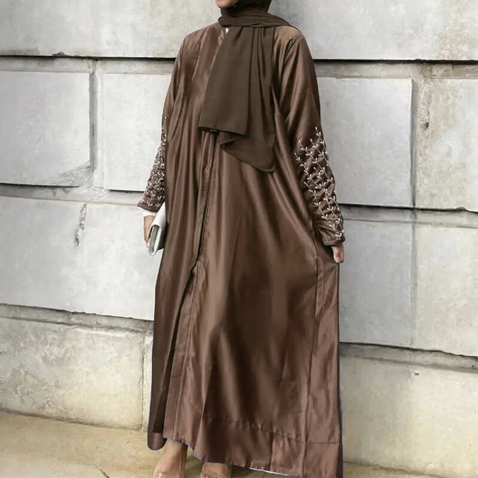 Kimono Abaya Dubai Party Kaftan Solid Beaded Muslim Fashion Hijab Dress Summer Open Abayas for Women Turkey Islam Modest Outfit